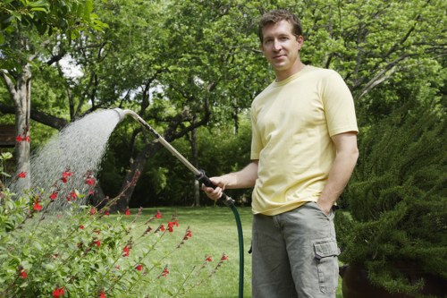 Gardener reviewing a complaint about garden service standards